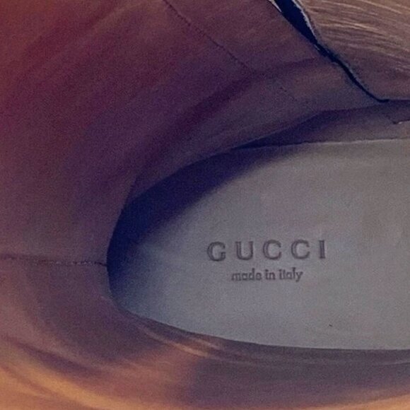 GUCCI Knee High Riding Boots US 9.5 Brown Suede Horsebit Low Block Heel EU 39.5 - Picture 8 of 12